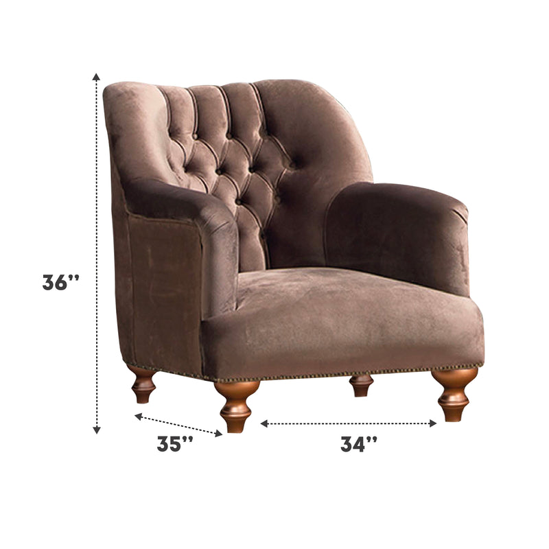 Happy 35 in. Chair in Brown - Gate FurnitureLiving Room Chair