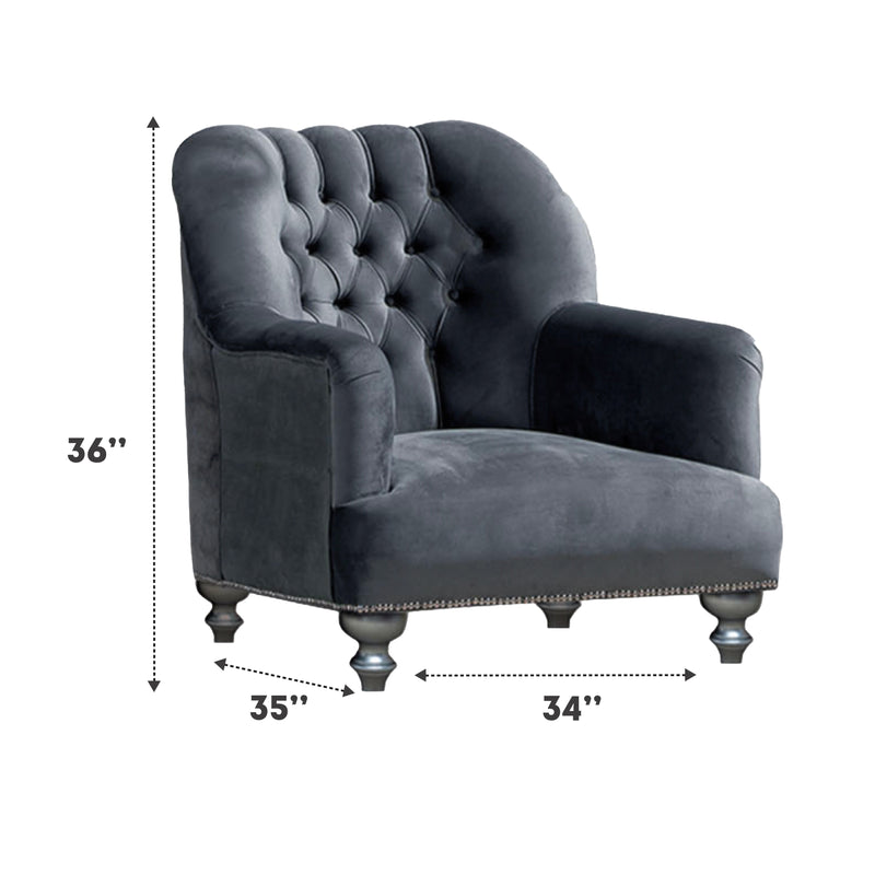 Happy 35 in. Chair in Gray - Gate FurnitureLiving Room Chair