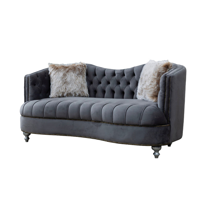 Happy 71 in. Loveseat in Dark Gray - Gate FurnitureLoveseat