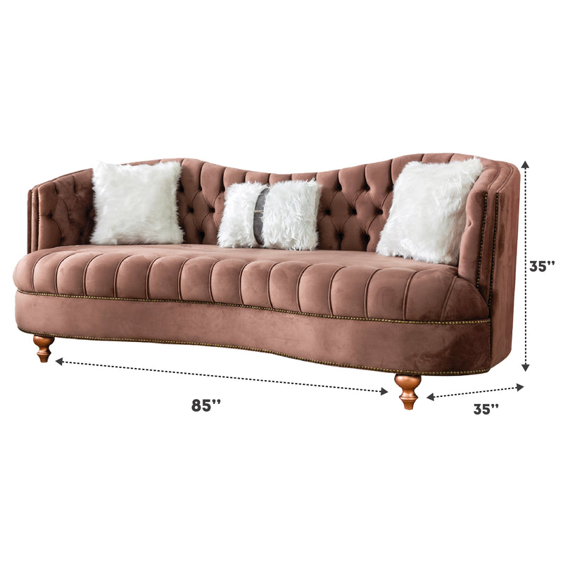 Happy 85 in. Sofa in Brown - Gate FurnitureSofa