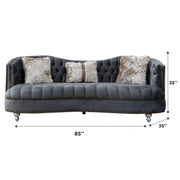 Happy 85 in. Sofa in Dark Gray - Gate FurnitureSofa