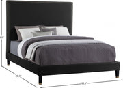 Harlie Velvet King Bed Black - Gate FurnitureKing Bed