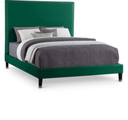 Harlie Velvet King Bed Green - Gate FurnitureKing Bed