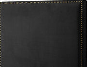 Harlie Velvet Queen Bed Black - Gate FurnitureQueen Bed