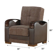 Hartford 35 in. Convertible Sleeper Chair in Brown with Storage - Gate FurnitureLiving Room Chair