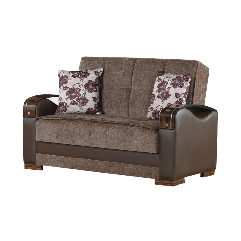 Hartford 63 in. Convertible Sleeper Loveseat in Brown with Storage - Gate FurnitureLoveseat