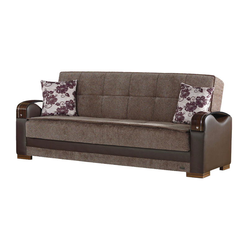 Hartford 87 in. Convertible Sleeper Sofa in Brown with Storage - Gate FurnitureSleeper Sofa