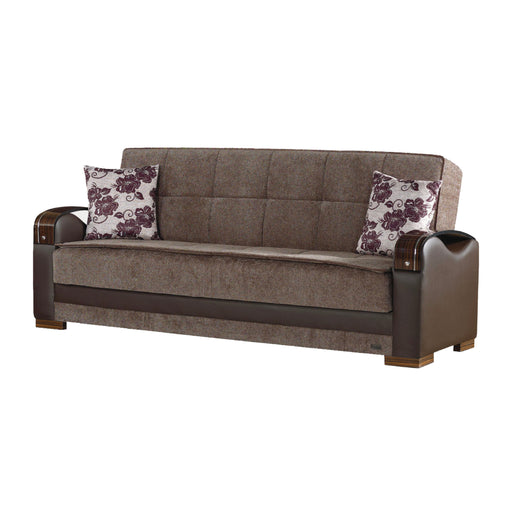 Hartford 87 in. Convertible Sleeper Sofa in Brown with Storage - Gate FurnitureSleeper Sofa
