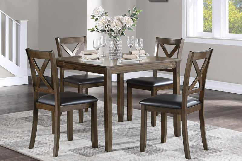 Hazel Charcoal Brown 5 - Piece Dining Set - Gate FurnitureDining Room Set