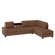 Heights Chocolate Brown Reverisble Sectional with Storage Ottoman - Gate FurnitureOttoman