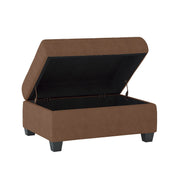 Heights Chocolate Brown Reverisble Sectional with Storage Ottoman - Gate FurnitureOttoman