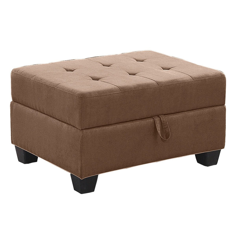 Heights Chocolate Brown Reverisble Sectional with Storage Ottoman - Gate FurnitureOttoman