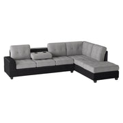 Heights Gray and Black Reverisble Sectional with Storage Ottoman - Gate FurnitureOttoman