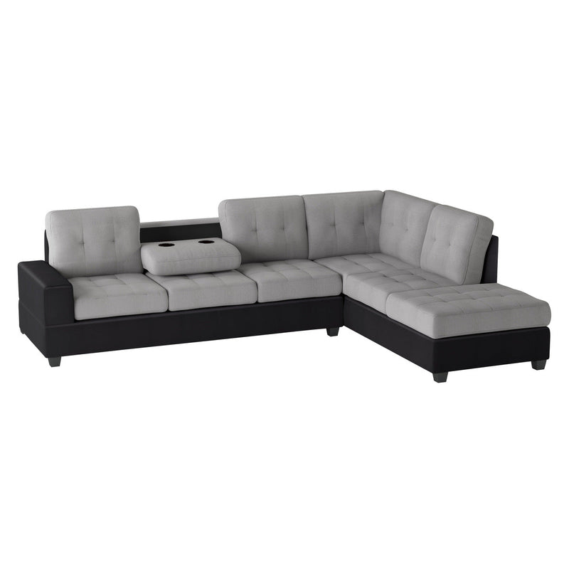 Heights Gray and Black Reverisble Sectional with Storage Ottoman - Gate FurnitureOttoman