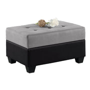Heights Gray and Black Reverisble Sectional with Storage Ottoman - Gate FurnitureOttoman