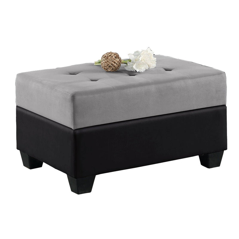Heights Gray and Black Reverisble Sectional with Storage Ottoman - Gate FurnitureOttoman