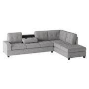 Heights Silver Gray Reverisble Sectional with Storage Ottoman - Gate FurnitureOttoman