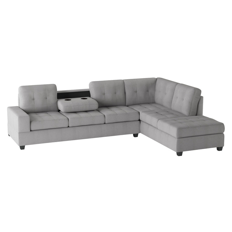Heights Silver Gray Reverisble Sectional with Storage Ottoman - Gate FurnitureOttoman