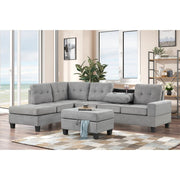 Heights Silver Gray Reverisble Sectional with Storage Ottoman - Gate FurnitureOttoman