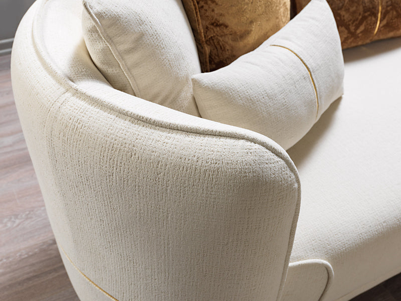 Helena Ivory Velvet Sofa & Loveseat - Gate FurnitureLiving Room Set