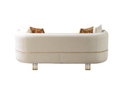 Helena Ivory Velvet Sofa & Loveseat - Gate FurnitureLiving Room Set