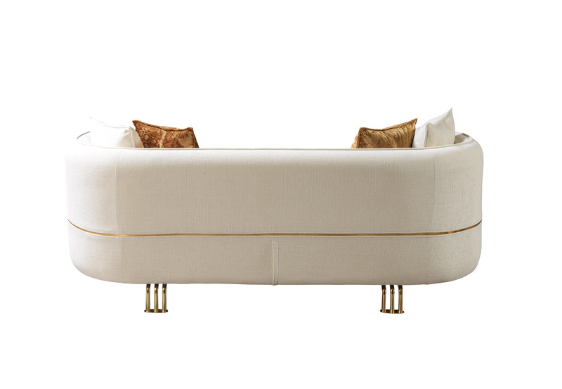Helena Ivory Velvet Sofa & Loveseat - Gate FurnitureLiving Room Set