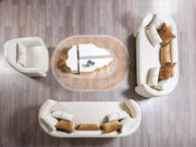 Helena Ivory Velvet Sofa & Loveseat - Gate FurnitureLiving Room Set