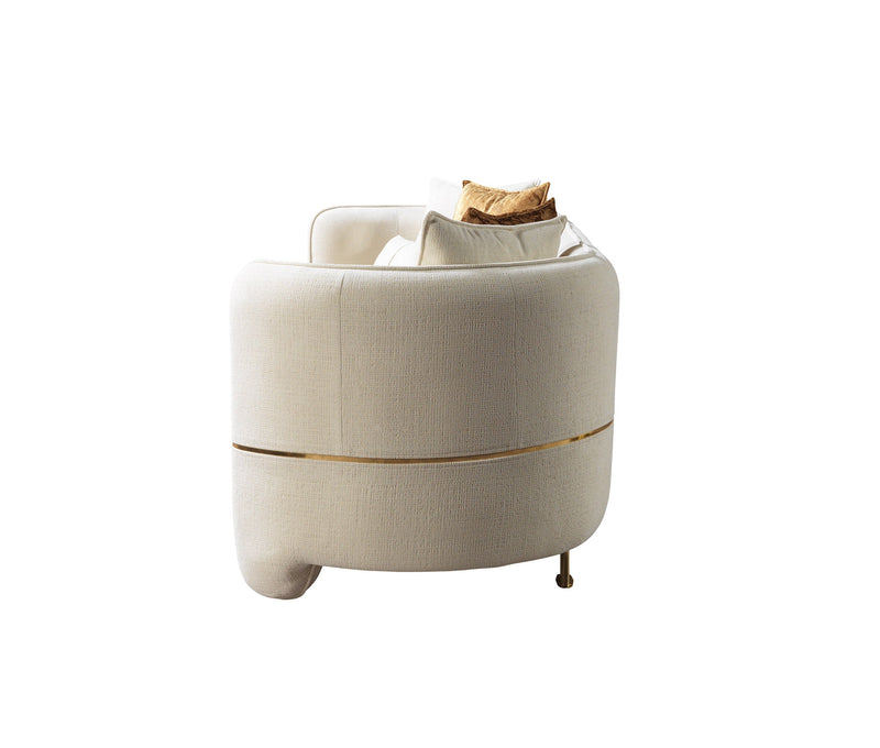 Helena Ivory Velvet Sofa & Loveseat - Gate FurnitureLiving Room Set