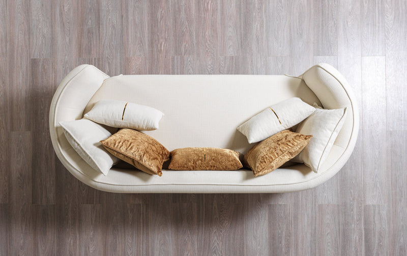 Helena Ivory Velvet Sofa & Loveseat - Gate FurnitureLiving Room Set