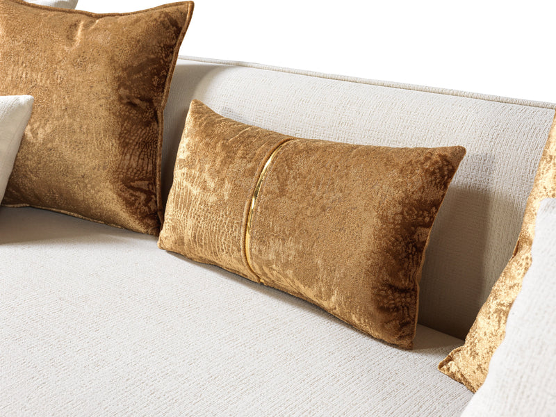 Helena Ivory Velvet Sofa & Loveseat - Gate FurnitureLiving Room Set