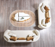 Helena Ivory Velvet Sofa & Loveseat - Gate FurnitureLiving Room Set