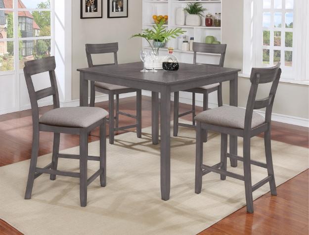 Henderson Gray 5-Piece Counter Height Set - 2754SET-GY - Gate Furniture