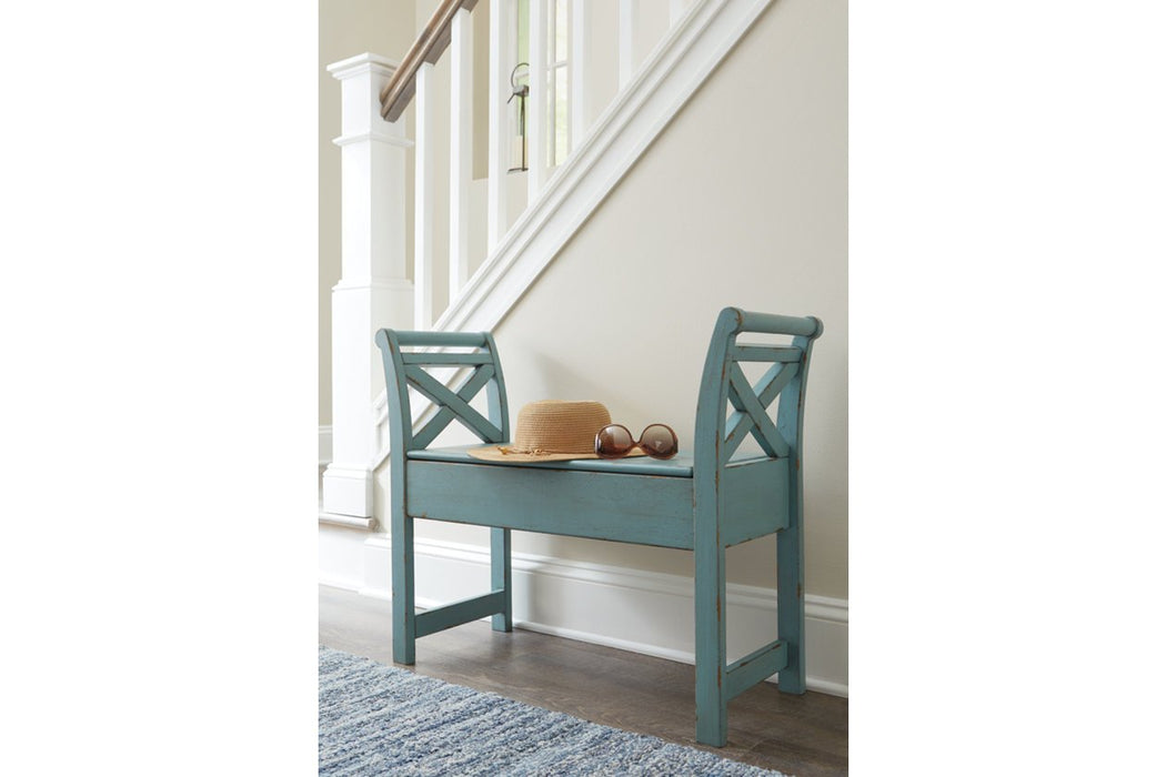 Heron Ridge Blue Accent Bench - A4000035 - Gate Furniture