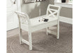 Heron Ridge White Accent Bench - A4000036 - Gate Furniture