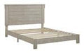 Hollentown Whitewash King Panel Bed - B434-82 - Gate Furniture