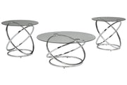 Hollynyx Chrome Finish Table (Set of 3) - Gate FurnitureOccasional Table Set