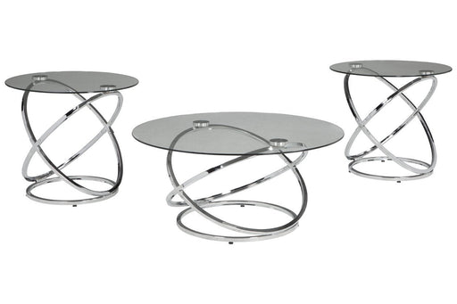 Hollynyx Chrome Finish Table (Set of 3) - Gate FurnitureOccasional Table Set