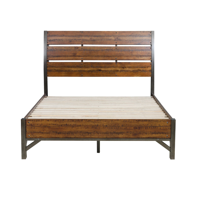 Holverson Rustic Brown Platform Bedroom Set - Gate FurnitureBedroom Set