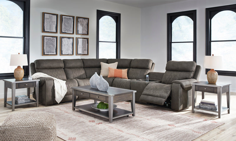 Hoopster Gunmetal 6 - Piece Power Reclining Sectional - Gate FurniturePower Reclining Sectional