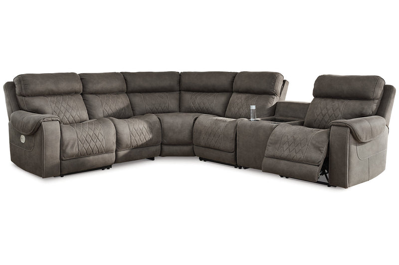 Hoopster Gunmetal 6 - Piece Power Reclining Sectional - Gate FurniturePower Reclining Sectional