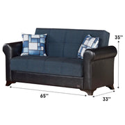 Hudson 61 in. Convertible Sleeper Loveseat in Black with Storage - Gate FurnitureLoveseat