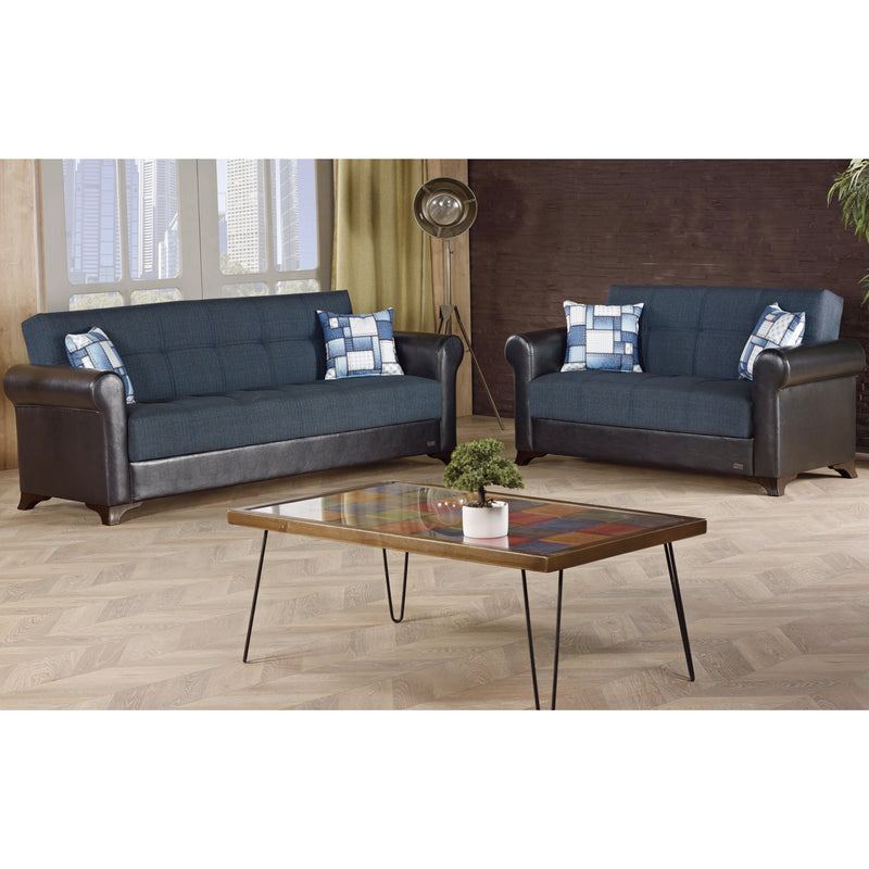 Hudson 61 in. Convertible Sleeper Loveseat in Black with Storage - Gate FurnitureLoveseat