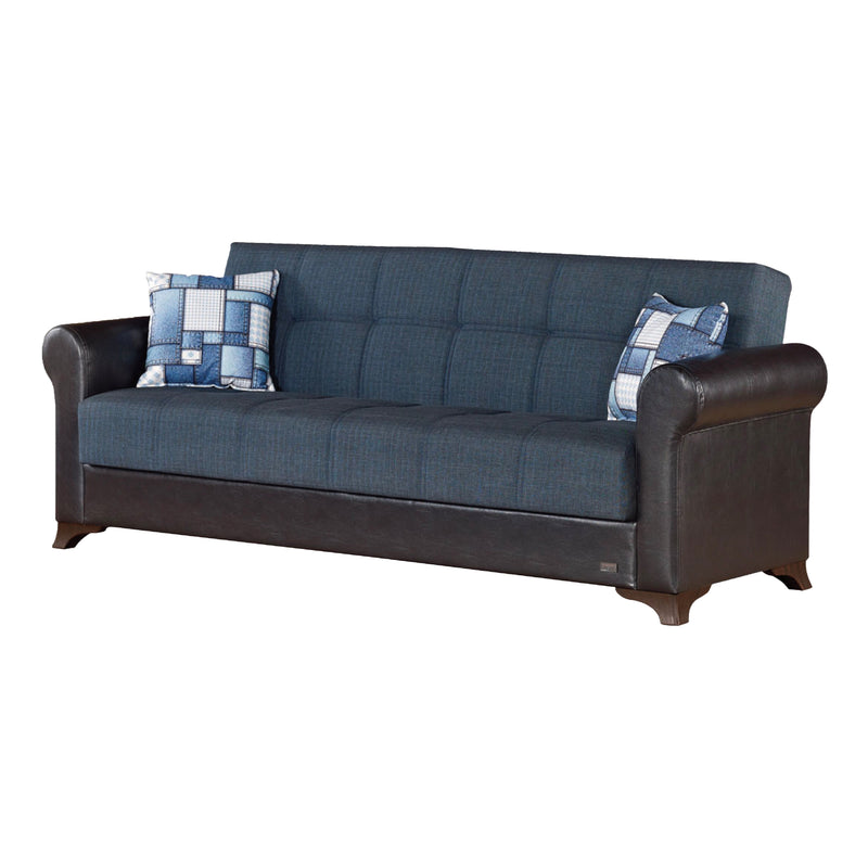 Hudson 90 in. Convertible Sleeper Sofa in Blue with Storage - Gate FurnitureSleeper Sofa