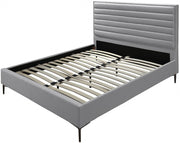 Hunter Linen Textured King Bed Grey - Gate FurnitureKing Bed