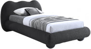 Hyde Boucle Fabric Twin Bed (3 Boxes) Black - Gate FurnitureTwin Bed