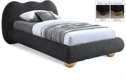 Hyde Boucle Fabric Twin Bed (3 Boxes) Black - Gate FurnitureTwin Bed
