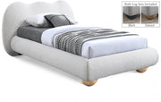 Hyde Boucle Fabric Twin Bed (3 Boxes) Cream - Gate FurnitureTwin Bed
