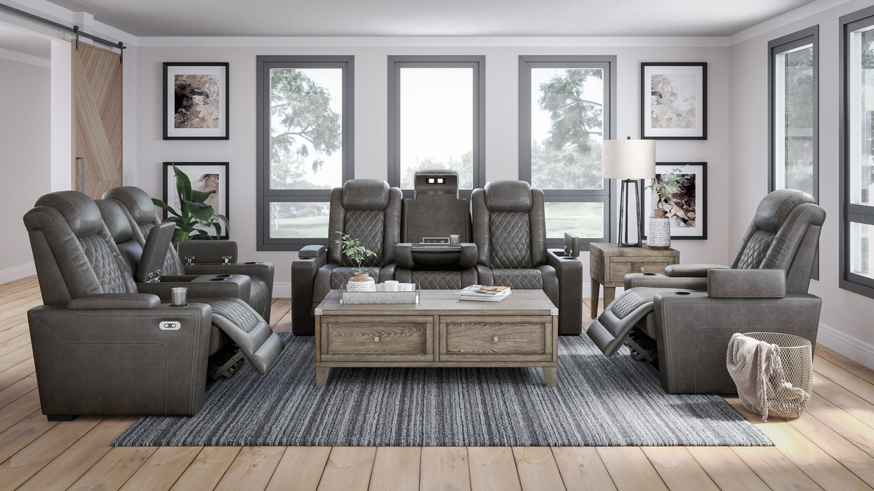 Hyllmont Gray Power Reclining Living Room Set - Gate Furniture