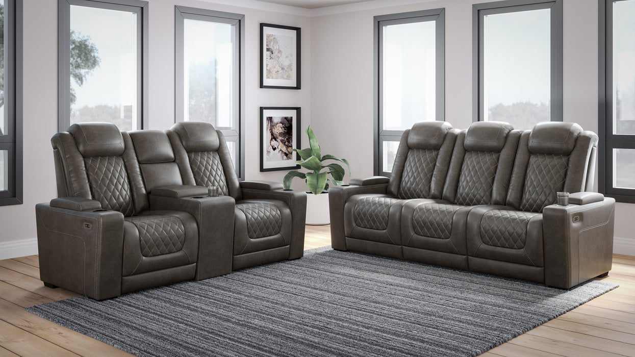 Hyllmont Gray Power Reclining Living Room Set - Gate Furniture