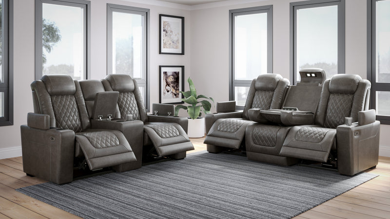 HyllMont Gray Power Reclining Living Room Set - Gate FurniturePower Reclining Living Room Set